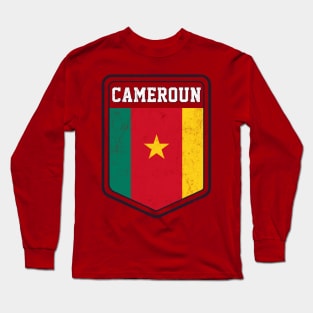 Cameroun // Vintage Look Flag Design Long Sleeve T-Shirt